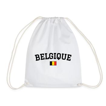 Drapeau Belge Noir - Sac de sport léger - blanc - Devant