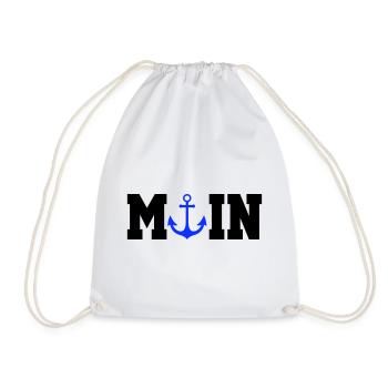 Blauer Anker Nautik Moin - Turnbeutel - Weiß - Vorne