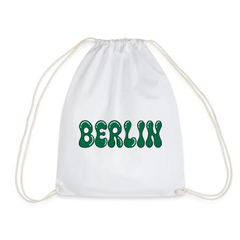 Berlin Psychedelic Green Black - Turnbeutel - Weiß - Vorne