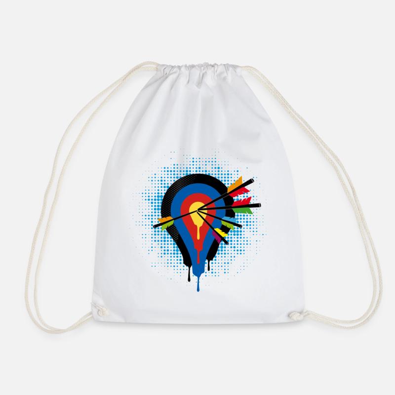 une cible et cinq flèches - Sac de sport léger - blanc