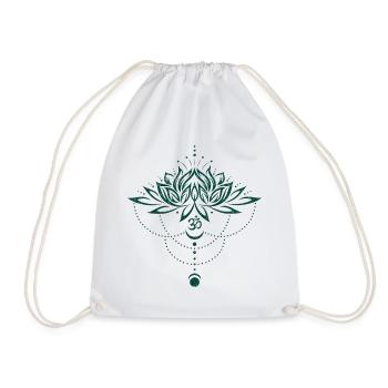 Lotus lotus flower om symbol moon yoga - Drawstring Bag - white - Front