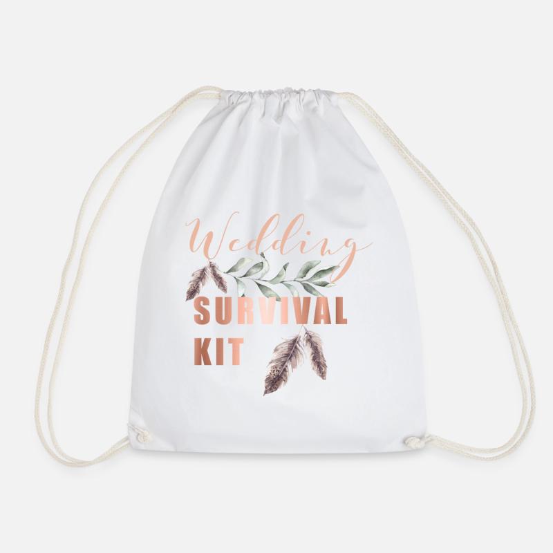 Wedding Survival Kit Notfalltasche Braut JGA - Turnbeutel - Weiß