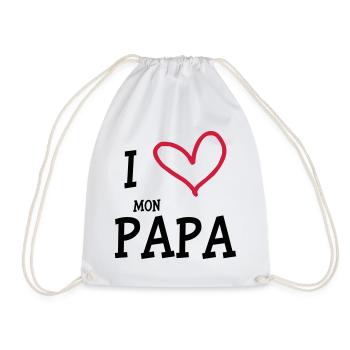 I Love mon Papa - Sac de sport léger - blanc - Devant