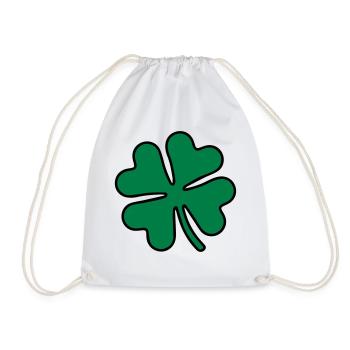 Cloverleaf - Shamrock - Drawstring Bag - white - Front