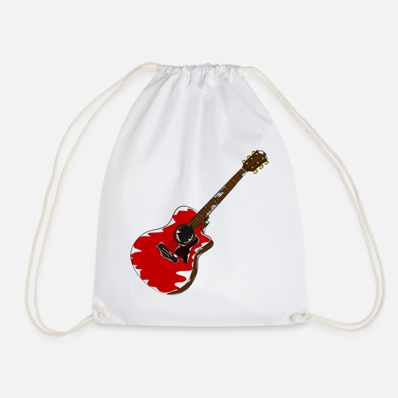 guitar - Drawstring Bag - white