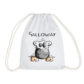 Galloway Rind - Kuh - Rinder - Kühe - Comic - Turnbeutel - Weiß - Vorne