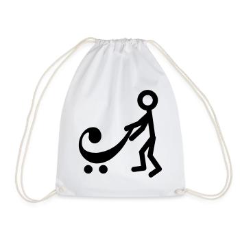 Joueur de basse avec un nouveau bébé - Sac de sport léger - blanc - Devant