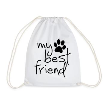 Slagon mon meilleur ami, j'aime mon chien ou mon chat - Sac de sport léger - blanc - Devant