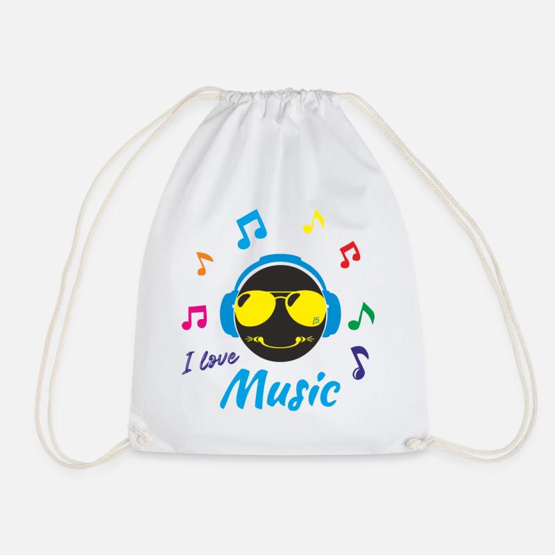 I love Music - Drawstring Bag - white