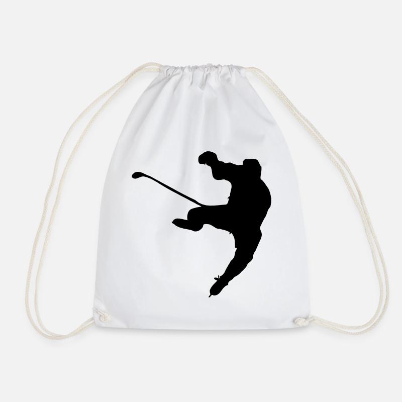 Eishockey Schattenbild Logo - Turnbeutel - Weiß