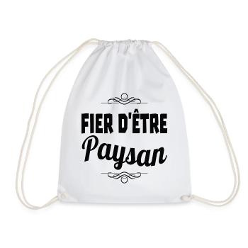 fier d'être paysan - Sac de sport léger - blanc - Devant