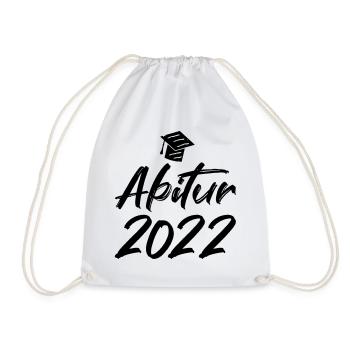 Abschluss Abitur 2022 Hut Pinselschrift - Turnbeutel - Weiß - Vorne