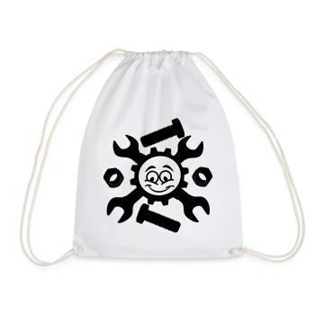 Mechanic face - Drawstring Bag - white - Front