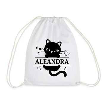 chat t-shirt Aleandra t-shirt idée cadeau chat - Sac de sport léger - blanc - Devant