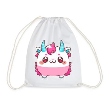 Cute Little Vampire Unicorn Monster Comic Style - Drawstring Bag - white - Front