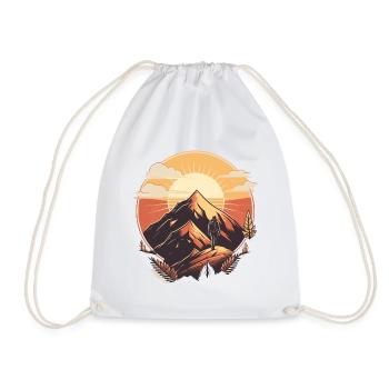 Hiking Mountain Mountains Mountaineering Climbing Nature - Drawstring Bag - white - Front
