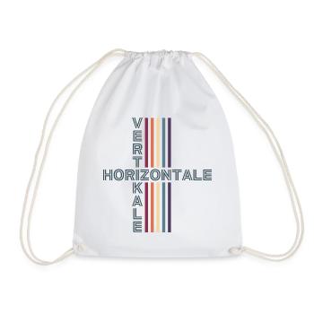 Horizontal Vertical Retro Vintage - Drawstring Bag - white - Front