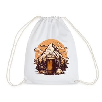 Berggipfel mit Bierkrug Design - Turnbeutel - Weiß - Vorne