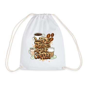 Coffee, Coffee Lover, Coffee Cup, Caffeine, Drink - Drawstring Bag - white - Front