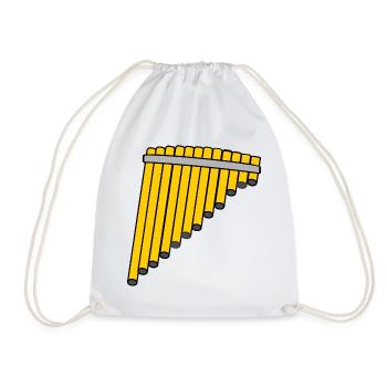 Pan flute bamboo - Drawstring Bag - white - Front