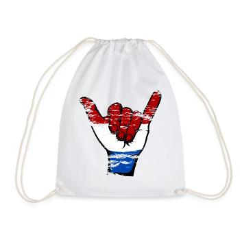 Holland Flag Surfing Symbol used - Drawstring Bag - white - Front