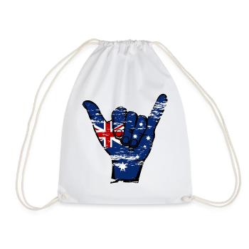 Australien Flagge Surfing Symbol used - Turnbeutel - Weiß - Vorne