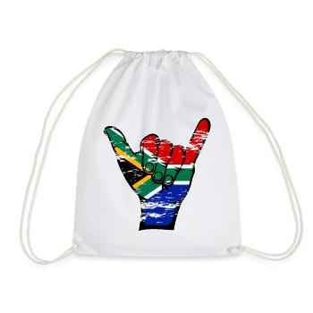 Südafrika Flagge Surfing Symbol used - Turnbeutel - Weiß - Vorne