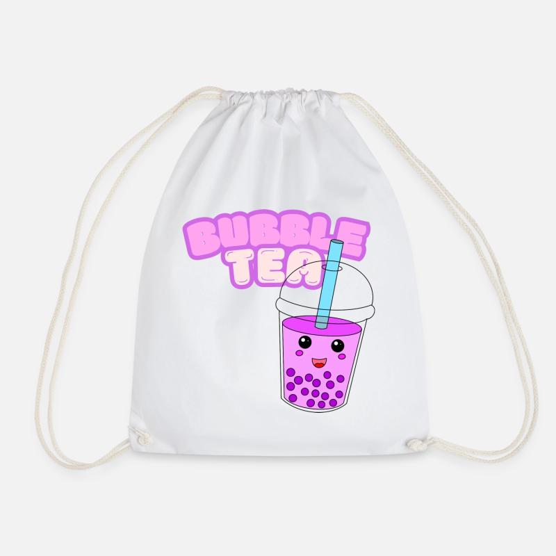 Bubble Tea Schrift - Turnbeutel - Weiß