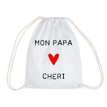HAPPY FATHER'S DAY. DAD. FATHER'S DAY. FATHER - Drawstring Bag - white - Front
