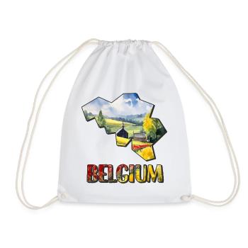 Carte à l’aquarelle de la Belgique - Sac de sport léger - blanc - Devant