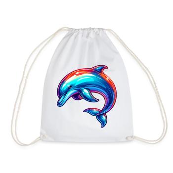 Dolphin - Drawstring Bag - white - Front