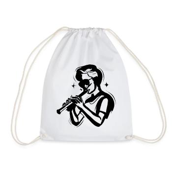 Croquis de garçon de flûte - Sac de sport léger - blanc - Devant