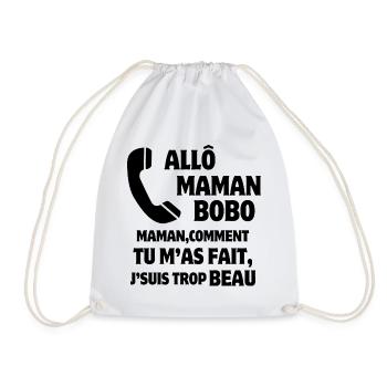 Mom, Super Mom, Mother and Son - Drawstring Bag - white - Front
