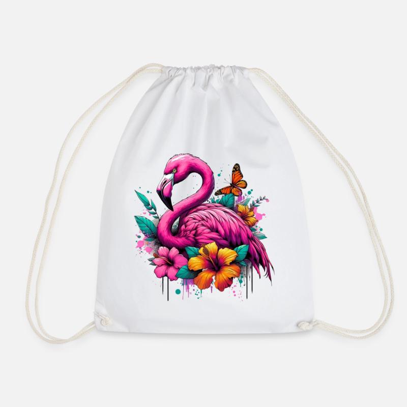 Flamingo - Turnbeutel - Weiß