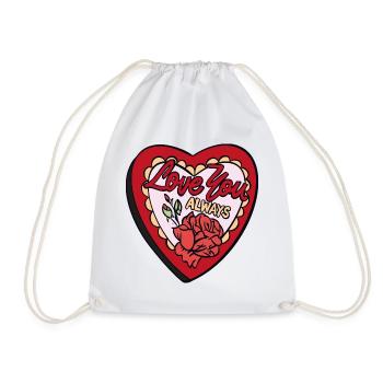 Love You Always – Romantisches Retro-Herz - Turnbeutel - Weiß - Vorne