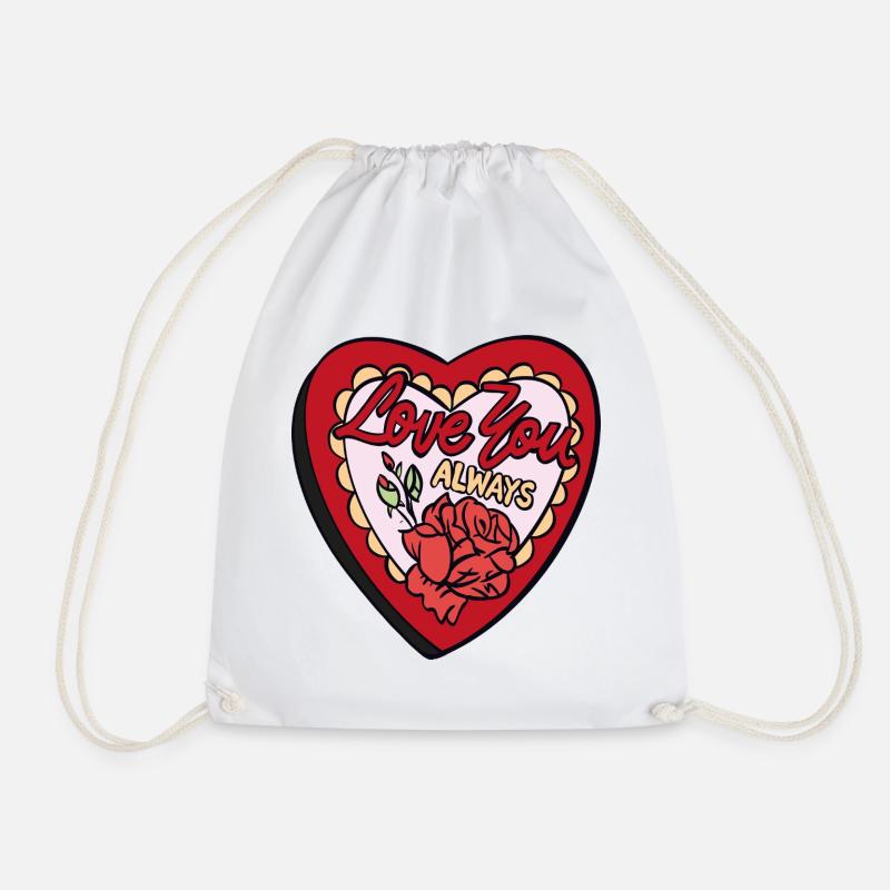 Love You Always – Romantisches Retro-Herz - Turnbeutel - Weiß