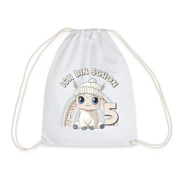 5ème anniversaire Alpaga Lama Arc-en-ciel Mignon Mignon - Sac de sport léger - blanc - Devant