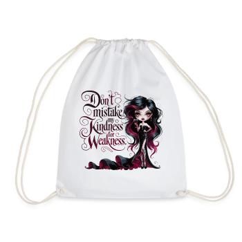 Don't be fooled – Gothic Diva with Wine - Drawstring Bag - white - Front