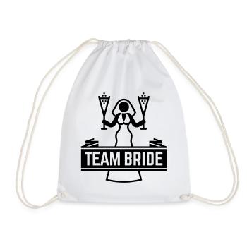 Team Bride Sparkling Wine Hen Night Bachelorette B - Drawstring Bag - white - Front