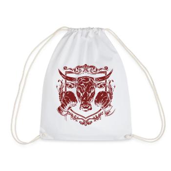 Taurus Boxer - Drawstring Bag - white - Front
