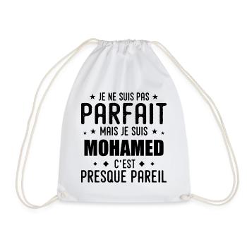 Mohamed : authentique, imparfait, top, perfection - Sac de sport léger - blanc - Devant