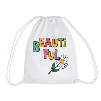 Beautiful - Drawstring Bag - white - Front