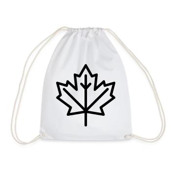maple leaf - Drawstring Bag - white - Front