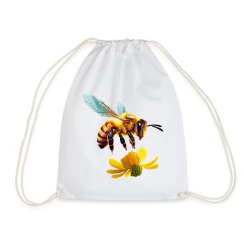 abeille - Sac de sport léger - blanc - Devant