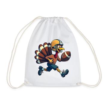 Thanksgiving Football Turkey - Drawstring Bag - white - Front