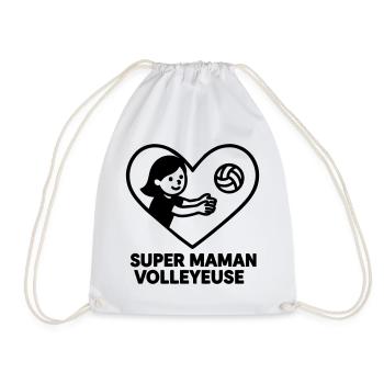 Super maman volleyeuse – Cœur volley Volleyball - Sac de sport léger - blanc - Devant