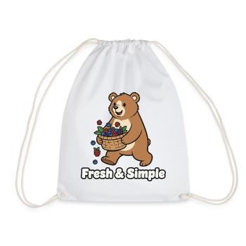 Illustration de l’ours panier aux baies - Sac de sport léger - blanc - Devant