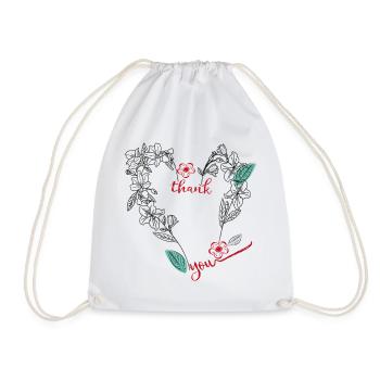Thank you heart - Drawstring Bag - white - Front