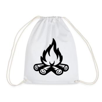 Campfire Symbol Flame - Drawstring Bag - white - Front