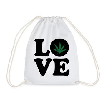Love weed cannabis  - Sac de sport léger - blanc - Devant